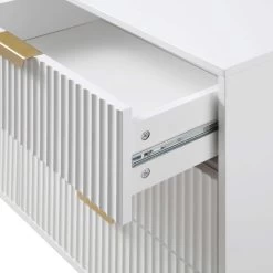 Richmond Ridged Wide Chest Of 6 Drawers, Matte White 23 Richmond Ridged Wide Chest Of 6 Drawers, Matte White -Garden Store BSD 107 WHITE detail2