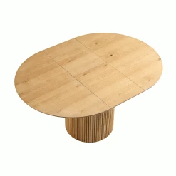 Maru Round 4-6 Seater Extending Oak Pedestal Dining Table, Oak -Garden Store BSD 135 OAK GIF comp