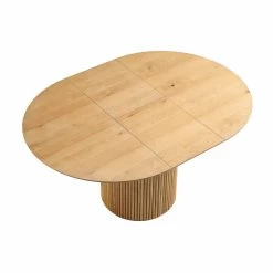 Maru Round 4-6 Seater Extending Oak Pedestal Dining Table, Oak -Garden Store BSD 135 OAK WB1