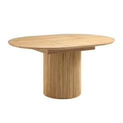 Maru Round 4-6 Seater Extending Oak Pedestal Dining Table, Oak -Garden Store BSD 135 OAK WB2