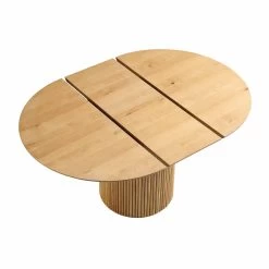 Maru Round 4-6 Seater Extending Oak Pedestal Dining Table, Oak -Garden Store BSD 135 OAK WB4