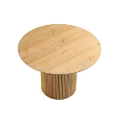 Maru Round 4-6 Seater Extending Oak Pedestal Dining Table, Oak -Garden Store BSD 135 OAK WB5