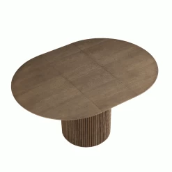 Maru Round 4-6 Seater Extending Oak Pedestal Dining Table, Silver Oak 23 Maru Round 4-6 Seater Extending Oak Pedestal Dining Table, Silver Oak -Garden Store BSD 135 SILK GIF