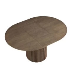 Maru Round 4-6 Seater Extending Oak Pedestal Dining Table, Silver Oak 22 Maru Round 4-6 Seater Extending Oak Pedestal Dining Table, Silver Oak -Garden Store BSD 135 SILK WB2