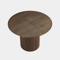 Maru Round 4-6 Seater Extending Oak Pedestal Dining Table, Silver Oak 30 Maru Round 4-6 Seater Extending Oak Pedestal Dining Table, Silver Oak -Garden Store BSD 135 SILK WB4