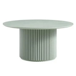 Maru Round Oak Pedestal Coffee Table, Sage Green -Garden Store BSD 138 SAGE WB1
