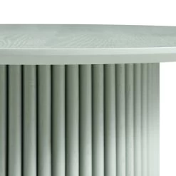 Maru Round Oak Pedestal Coffee Table, Sage Green -Garden Store BSD 138 SAGE detail2