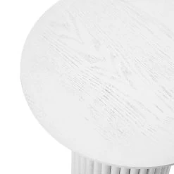 Maru Oak Round Side Table, Washed White -Garden Store BSD 139 WHITE detail1