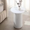 Maru Oak Round Side Table, Washed White -Garden Store BSD 139 WHITE scene1