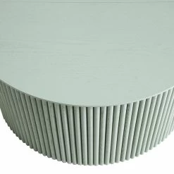 Maru Oak Round Coffee Table With Storage, Sage Green -Garden Store BSD 140 SAGE detail1
