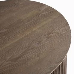 Maru Oak Round Coffee Table With Storage, Silver Oak -Garden Store BSD 140 SILK detail1