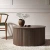 Maru Oak Round Coffee Table With Storage, Silver Oak -Garden Store BSD 140 SILK main