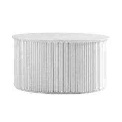 Maru Oak Round Coffee Table With Storage, Washed White 19 Maru Oak Round Coffee Table With Storage, Washed White -Garden Store BSD 140 WHITE WB1