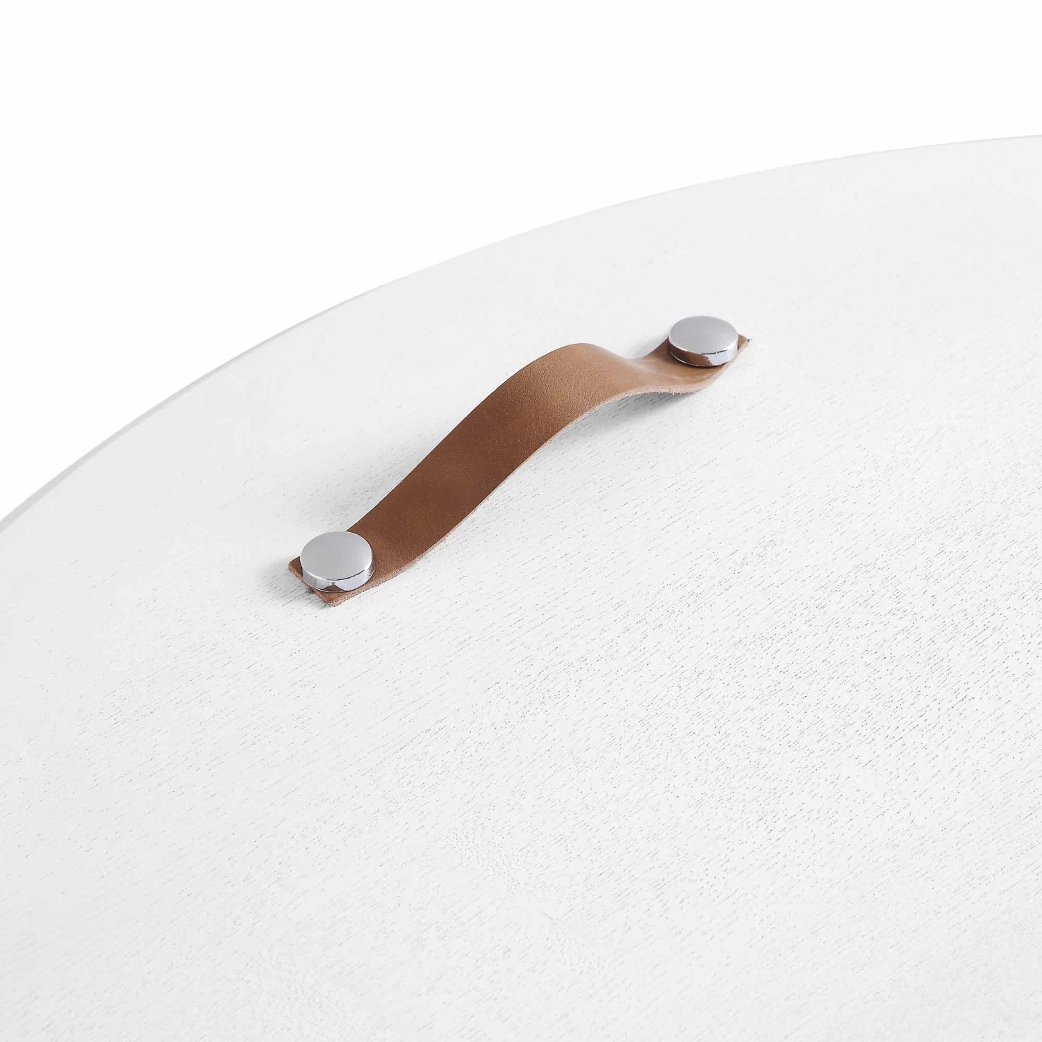 Maru Oak Round Coffee Table With Storage, Washed White 15 Maru Oak Round Coffee Table With Storage, Washed White - Image 13