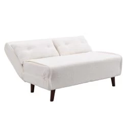 Algo Sofabed With Cushions In Beige Teddy Fabric 2 Seater -Garden Store D021B BEIGE TEDDY WB4