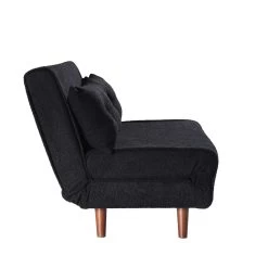 Algo Sofabed With Cushions In Charcoal Teddy Fabric 2 Seater -Garden Store D021B CHARCOAL TEDDY WB3
