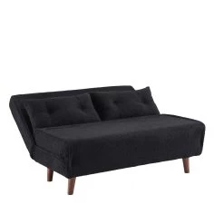 Algo Sofabed With Cushions In Charcoal Teddy Fabric 2 Seater -Garden Store D021B CHARCOAL TEDDY WB4