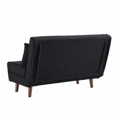 Algo Sofabed With Cushions In Charcoal Teddy Fabric 2 Seater -Garden Store D021B CHARCOAL TEDDY WB8