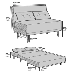 Algo Sofabed With Cushions In Charcoal Teddy Fabric 2 Seater -Garden Store D021B size 1st 600x 0d03ce85 2831 4420 9893 26eca77eb115