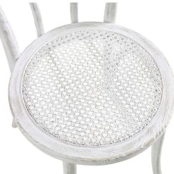 Camille Elm Wood And Rattan Bentwood Dining Chair, Distressed White -Garden Store DCH 002 WASHWHITE detail1