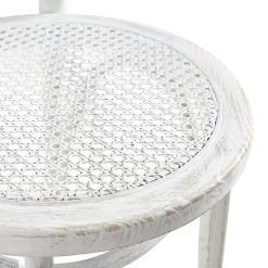 Camille Elm Wood And Rattan Bentwood Dining Chair, Distressed White -Garden Store DCH 002 WASHWHITE detail3