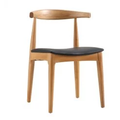 Arley Set Of 2 Beech Wood Dining Chairs, Natural And Black -Garden Store DCH 007 NAT BLACKPU 2P WB2