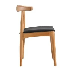 Arley Set Of 2 Beech Wood Dining Chairs, Natural And Black -Garden Store DCH 007 NAT BLACKPU 2P WB4