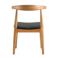 Arley Set Of 2 Beech Wood Dining Chairs, Natural And Black -Garden Store DCH 007 NAT BLACKPU 2P WB6