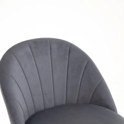 Milverton Pair Of 2 Velvet Dining Chairs With Golden Chrome Legs (Grey) -Garden Store DCH 2113 GREY VEL 2P detail1