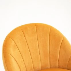 Milverton Pair Of 2 Velvet Dining Chairs With Golden Chrome Legs (Mustard) -Garden Store DCH 2113 MUSTARD VEL 2P detail1