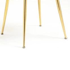 Milverton Pair Of 2 Velvet Dining Chairs With Golden Chrome Legs (Mustard) -Garden Store DCH 2113 MUSTARD VEL 2P detail4
