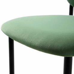 Kelmarsh Set Of 2 Grass Green Velvet Upholstered Dining Chairs -Garden Store DCH 2128 GRASS VEL 2P detail3