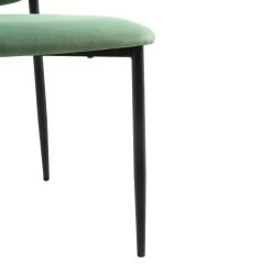 Kelmarsh Set Of 2 Grass Green Velvet Upholstered Dining Chairs -Garden Store DCH 2128 GRASS VEL 2P detail4