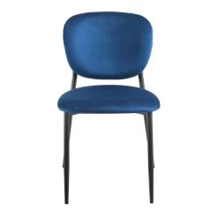 Kelmarsh Set Of 2 Navy Blue Velvet Upholstered Dining Chairs -Garden Store DCH 2128 NAVY VEL 2P WB2