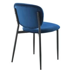 Kelmarsh Set Of 2 Navy Blue Velvet Upholstered Dining Chairs -Garden Store DCH 2128 NAVY VEL 2P WB5