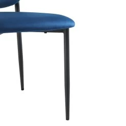 Kelmarsh Set Of 2 Navy Blue Velvet Upholstered Dining Chairs -Garden Store DCH 2128 NAVY VEL 2P detail3