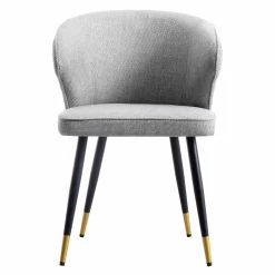 Langham Set Of 2 Grey Woven Fabric Carver Dining Chairs With Fluted Back 19 Langham Set Of 2 Grey Woven Fabric Carver Dining Chairs With Fluted Back -Garden Store DCH 2143 GREY WOV 2P WB3