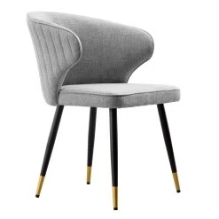 Langham Set Of 2 Grey Woven Fabric Carver Dining Chairs With Fluted Back 21 Langham Set Of 2 Grey Woven Fabric Carver Dining Chairs With Fluted Back -Garden Store DCH 2143 GREY WOV 2P WB4