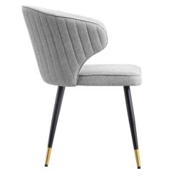 Langham Set Of 2 Grey Woven Fabric Carver Dining Chairs With Fluted Back 23 Langham Set Of 2 Grey Woven Fabric Carver Dining Chairs With Fluted Back -Garden Store DCH 2143 GREY WOV 2P WB5