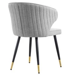 Langham Set Of 2 Grey Woven Fabric Carver Dining Chairs With Fluted Back 24 Langham Set Of 2 Grey Woven Fabric Carver Dining Chairs With Fluted Back -Garden Store DCH 2143 GREY WOV 2P WB6