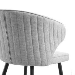 Langham Set Of 2 Grey Woven Fabric Carver Dining Chairs With Fluted Back 26 Langham Set Of 2 Grey Woven Fabric Carver Dining Chairs With Fluted Back -Garden Store DCH 2143 GREY WOV 2P detail2