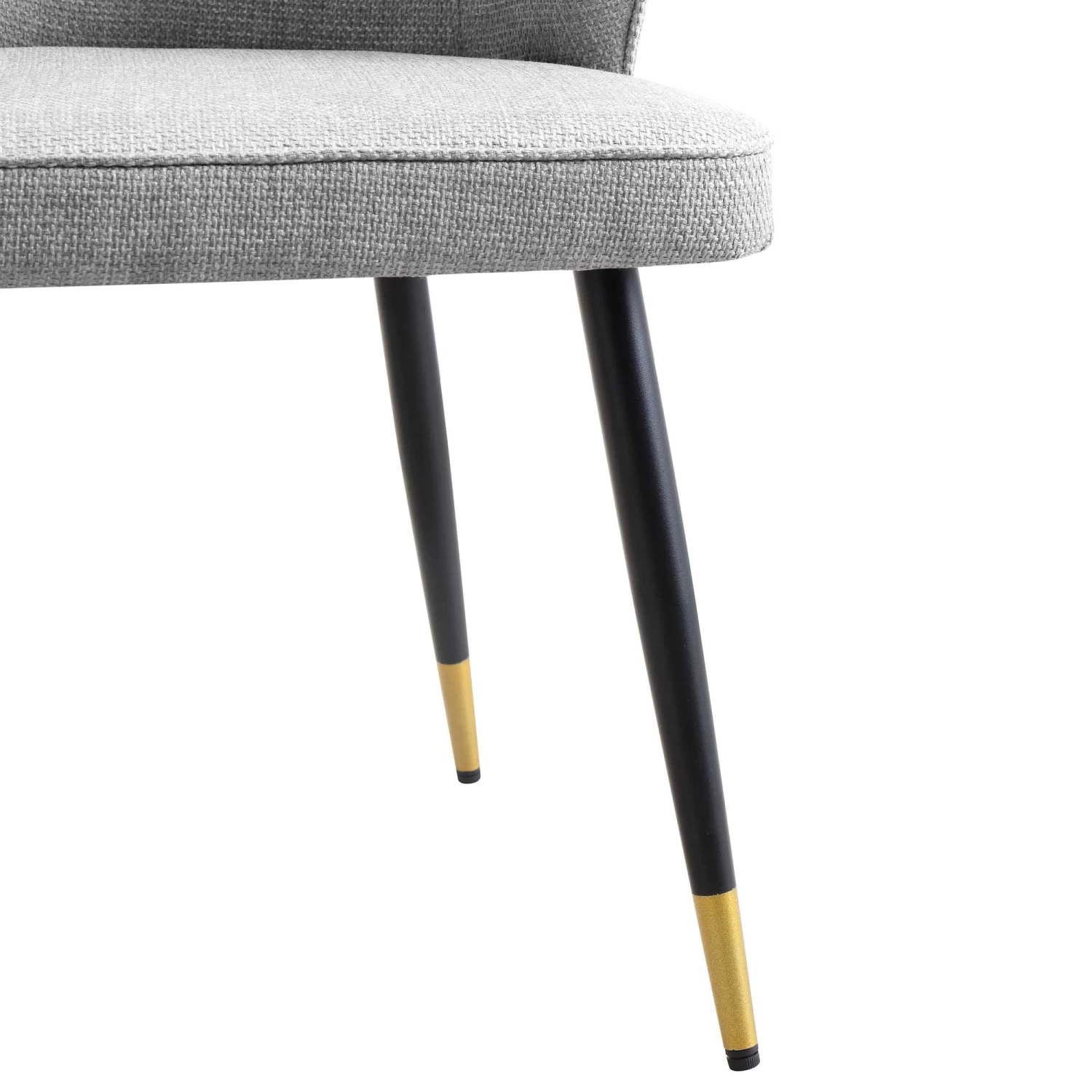 Langham Set Of 2 Grey Woven Fabric Carver Dining Chairs With Fluted Back 15 Langham Set Of 2 Grey Woven Fabric Carver Dining Chairs With Fluted Back - Image 13