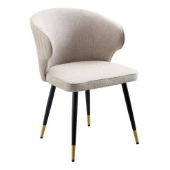 Langham Set Of 2 Oatmeal Woven Fabric Carver Dining Chairs With Fluted Back 19 Langham Set Of 2 Oatmeal Woven Fabric Carver Dining Chairs With Fluted Back -Garden Store DCH 2143 TAUPE WOV 2P WB2