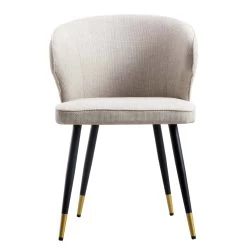 Langham Set Of 2 Oatmeal Woven Fabric Carver Dining Chairs With Fluted Back 20 Langham Set Of 2 Oatmeal Woven Fabric Carver Dining Chairs With Fluted Back -Garden Store DCH 2143 TAUPE WOV 2P WB3