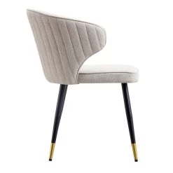 Langham Set Of 2 Oatmeal Woven Fabric Carver Dining Chairs With Fluted Back 23 Langham Set Of 2 Oatmeal Woven Fabric Carver Dining Chairs With Fluted Back -Garden Store DCH 2143 TAUPE WOV 2P WB5