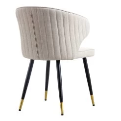 Langham Set Of 2 Oatmeal Woven Fabric Carver Dining Chairs With Fluted Back 24 Langham Set Of 2 Oatmeal Woven Fabric Carver Dining Chairs With Fluted Back -Garden Store DCH 2143 TAUPE WOV 2P WB6