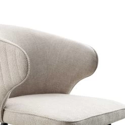 Langham Set Of 2 Oatmeal Woven Fabric Carver Dining Chairs With Fluted Back 26 Langham Set Of 2 Oatmeal Woven Fabric Carver Dining Chairs With Fluted Back -Garden Store DCH 2143 TAUPE WOV 2P detail1