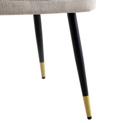 Langham Set Of 2 Oatmeal Woven Fabric Carver Dining Chairs With Fluted Back 28 Langham Set Of 2 Oatmeal Woven Fabric Carver Dining Chairs With Fluted Back -Garden Store DCH 2143 TAUPE WOV 2P detail3