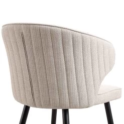 Langham Set Of 2 Oatmeal Woven Fabric Carver Dining Chairs With Fluted Back 25 Langham Set Of 2 Oatmeal Woven Fabric Carver Dining Chairs With Fluted Back -Garden Store DCH 2143 TAUPE WOV 2P detail4