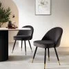 Miyae Set Of 2 Pleated Charcoal Velvet Upholstered Dining Chairs 1 Miyae Set Of 2 Pleated Charcoal Velvet Upholstered Dining Chairs -Garden Store DCH 2144 CHARCOAL VEL 2P main
